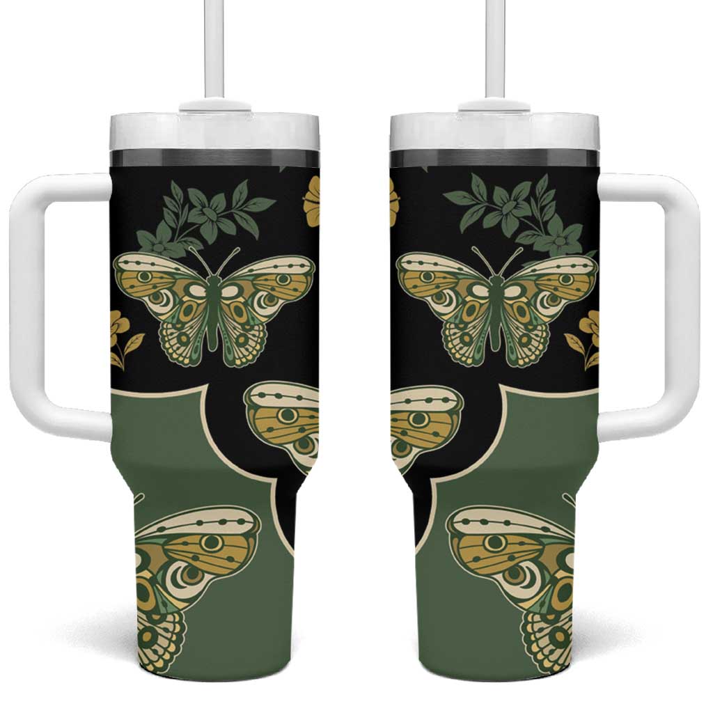 Retro Butterfly Tumbler With Handle Western Yoke Style - Wonder Print Shop