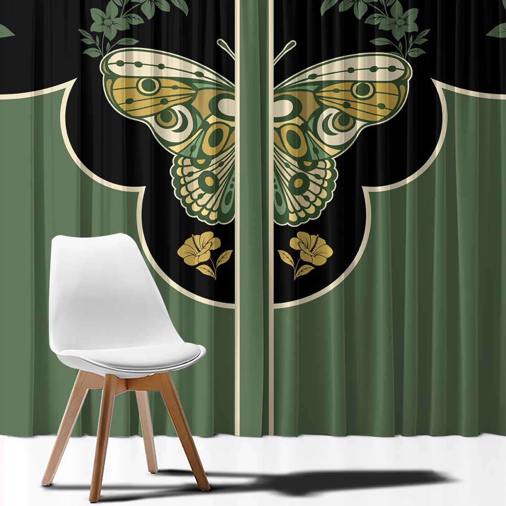 Retro Butterfly Window Curtain Western Yoke Style - Wonder Print Shop
