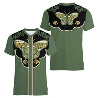 Retro Butterfly Women V-Neck T-Shirt Western Yoke Style - Wonder Print Shop