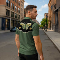 Retro Butterfly Zipper Polo Shirt Western Yoke Style DT05