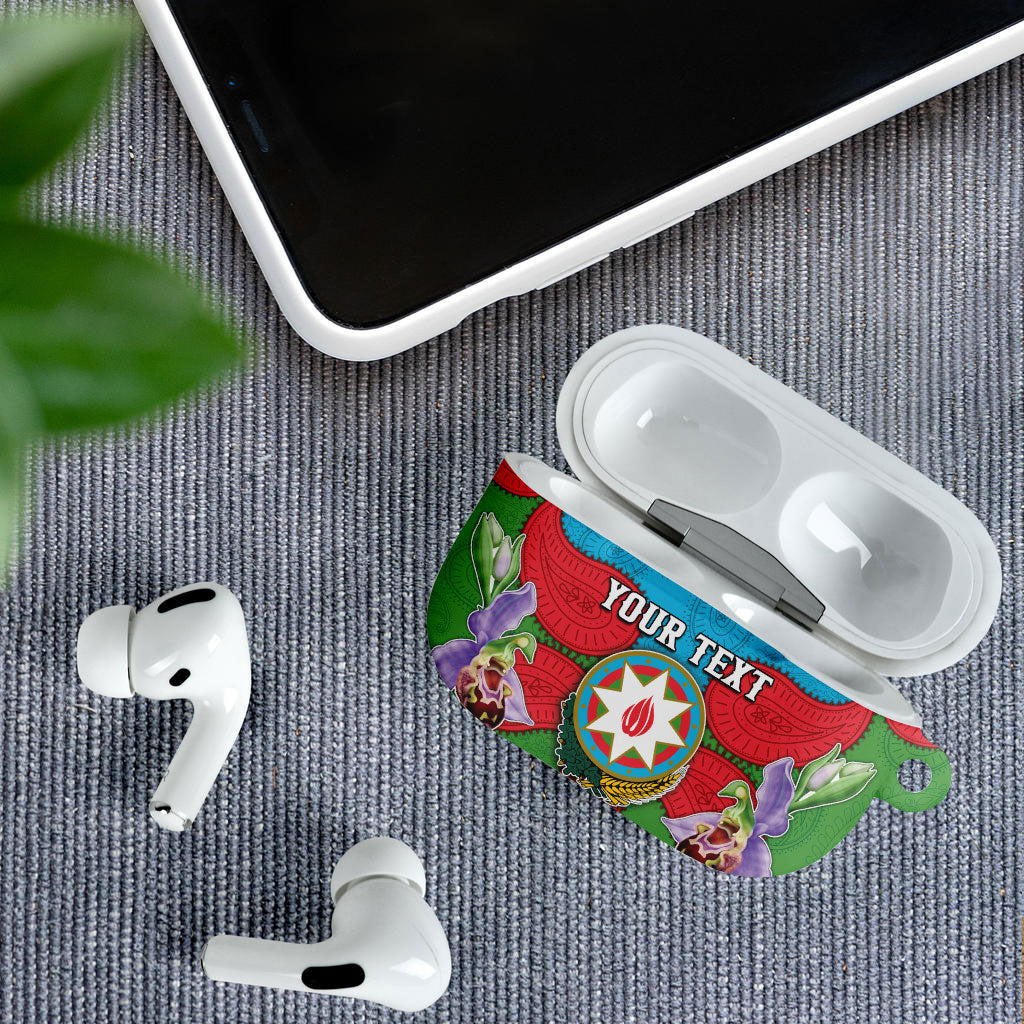 Personalized Azerbaijan AirPods Case Khari Bulbul Buta Pattern Emblem Flame