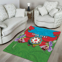 Personalized Azerbaijan Area Rug Khari Bulbul Buta Pattern Emblem Flame