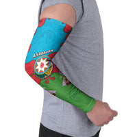 Personalized Azerbaijan Arm Sleeves Khari Bulbul Buta Pattern Emblem Flame