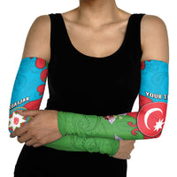 Personalized Azerbaijan Arm Sleeves Khari Bulbul Buta Pattern Emblem Flame