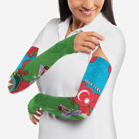 Personalized Azerbaijan Arm Sleeves Khari Bulbul Buta Pattern Emblem Flame