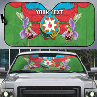 Personalized Azerbaijan Auto Sun Shade Khari Bulbul Buta Pattern Emblem Flame