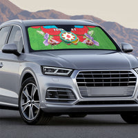Personalized Azerbaijan Auto Sun Shade Khari Bulbul Buta Pattern Emblem Flame