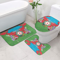 Personalized Azerbaijan Bathroom Set Khari Bulbul Buta Pattern Emblem Flame