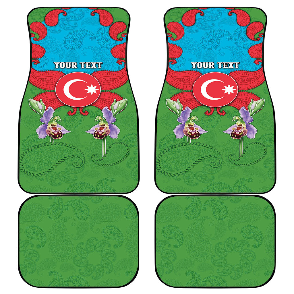 Personalized Azerbaijan Car Mats Khari Bulbul Buta Pattern Emblem Flame