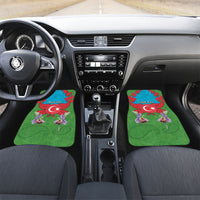 Personalized Azerbaijan Car Mats Khari Bulbul Buta Pattern Emblem Flame