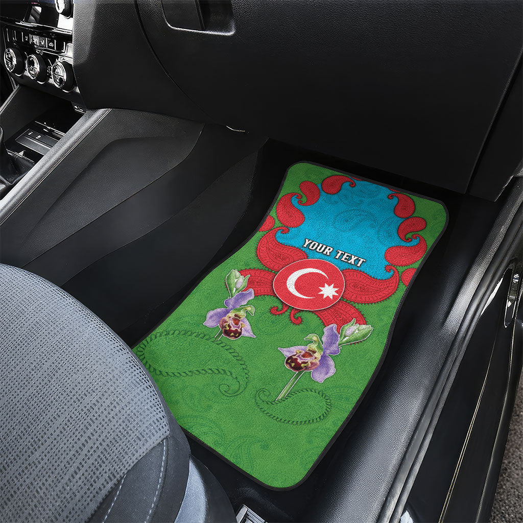 Personalized Azerbaijan Car Mats Khari Bulbul Buta Pattern Emblem Flame