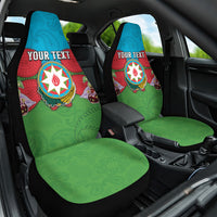 Personalized Azerbaijan Car Seat Cover Khari Bulbul Buta Pattern Emblem Flame