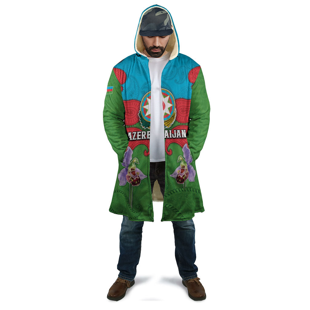 Personalized Azerbaijan Cloak Khari Bulbul Buta Pattern Emblem Flame