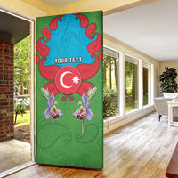 Personalized Azerbaijan Door Cover Khari Bulbul Buta Pattern Emblem Flame