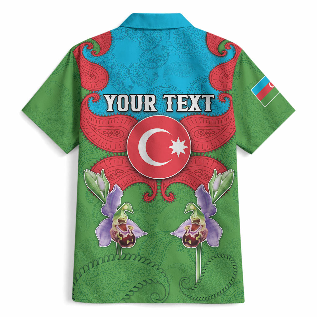 Personalized Azerbaijan Hawaiian Shirt Khari Bulbul Buta Pattern Emblem Flame