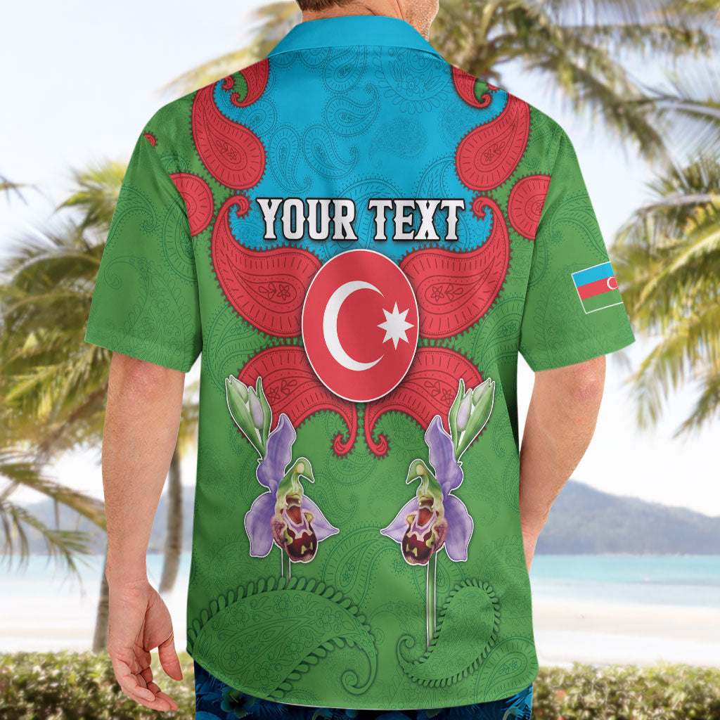 Personalized Azerbaijan Hawaiian Shirt Khari Bulbul Buta Pattern Emblem Flame