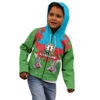 Personalized Azerbaijan Kid Hoodie Khari Bulbul Buta Pattern Emblem Flame