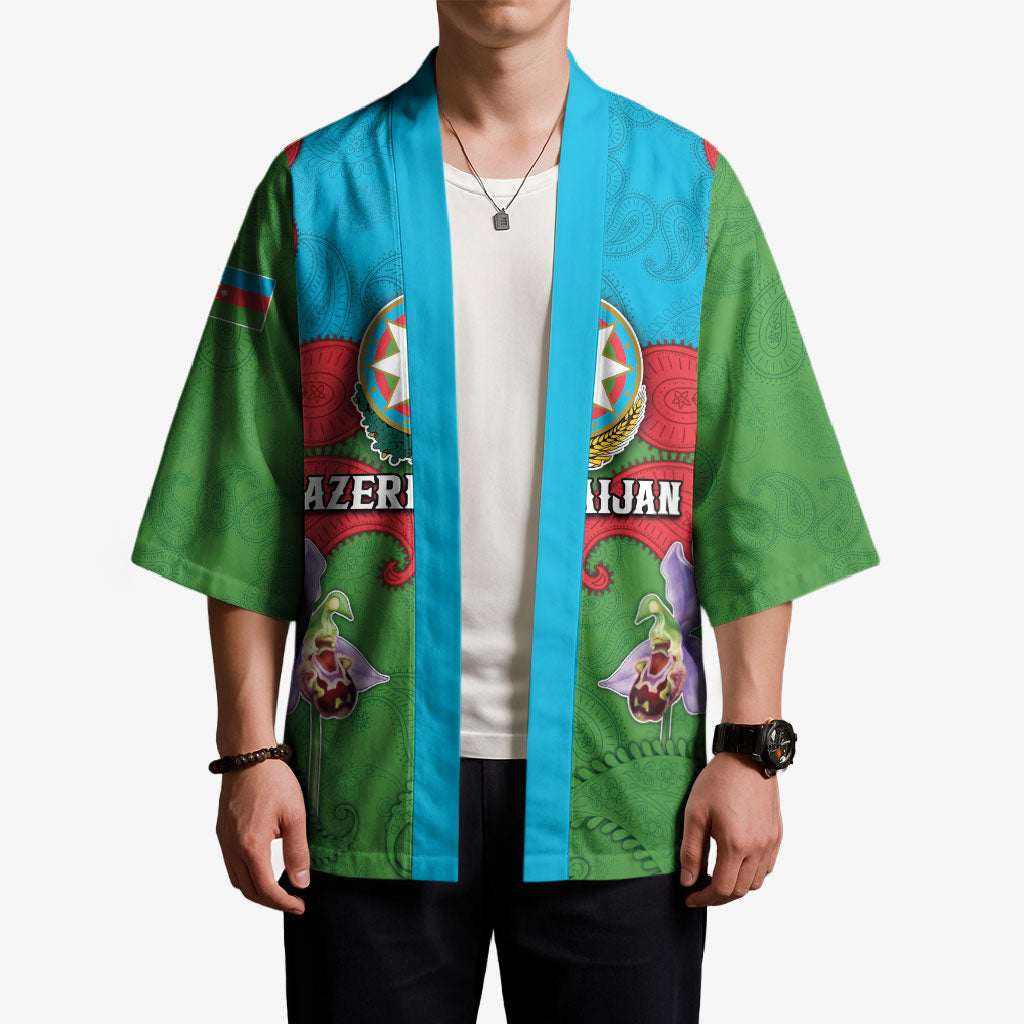 Personalized Azerbaijan Kimono Khari Bulbul Buta Pattern Emblem Flame