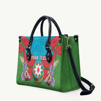 Personalized Azerbaijan Leather Bag Khari Bulbul Buta Pattern Emblem Flame