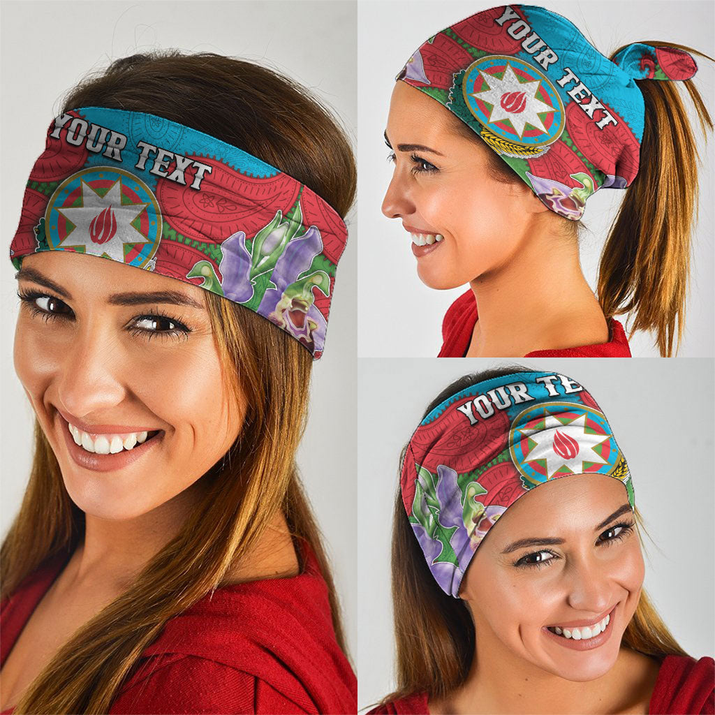 Personalized Azerbaijan Neck Gaiter Khari Bulbul Buta Pattern Emblem Flame