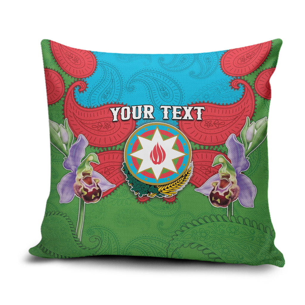 Personalized Azerbaijan Pillow Cover Khari Bulbul Buta Pattern Emblem Flame