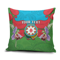 Personalized Azerbaijan Pillow Cover Khari Bulbul Buta Pattern Emblem Flame