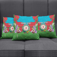 Personalized Azerbaijan Pillow Cover Khari Bulbul Buta Pattern Emblem Flame