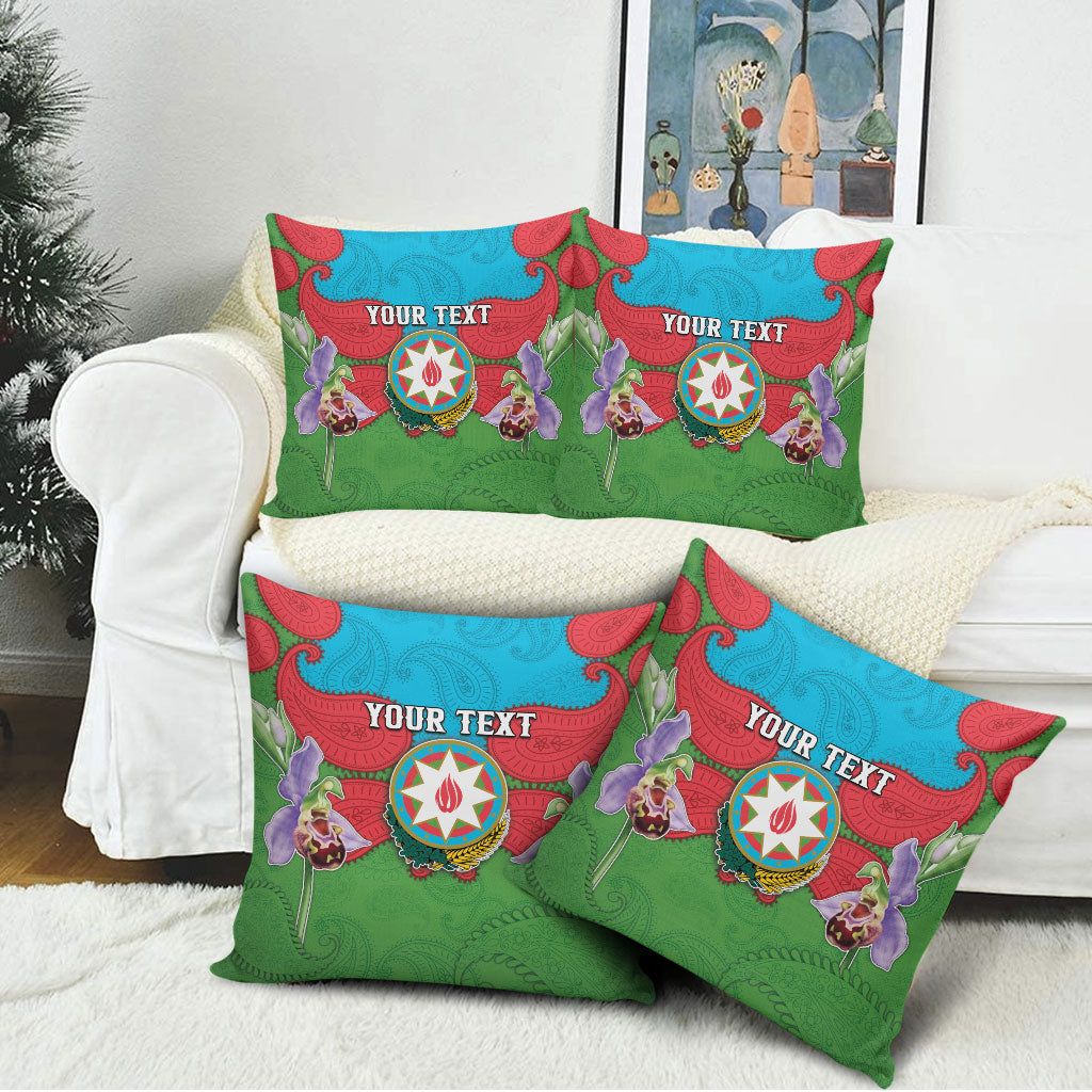 Personalized Azerbaijan Pillow Cover Khari Bulbul Buta Pattern Emblem Flame