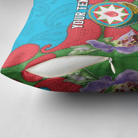 Personalized Azerbaijan Pillow Cover Khari Bulbul Buta Pattern Emblem Flame