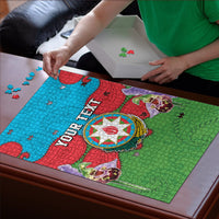 Personalized Azerbaijan Puzzle Khari Bulbul Buta Pattern Emblem Flame