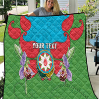 Personalized Azerbaijan Quilt Khari Bulbul Buta Pattern Emblem Flame