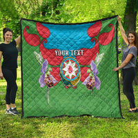 Personalized Azerbaijan Quilt Khari Bulbul Buta Pattern Emblem Flame