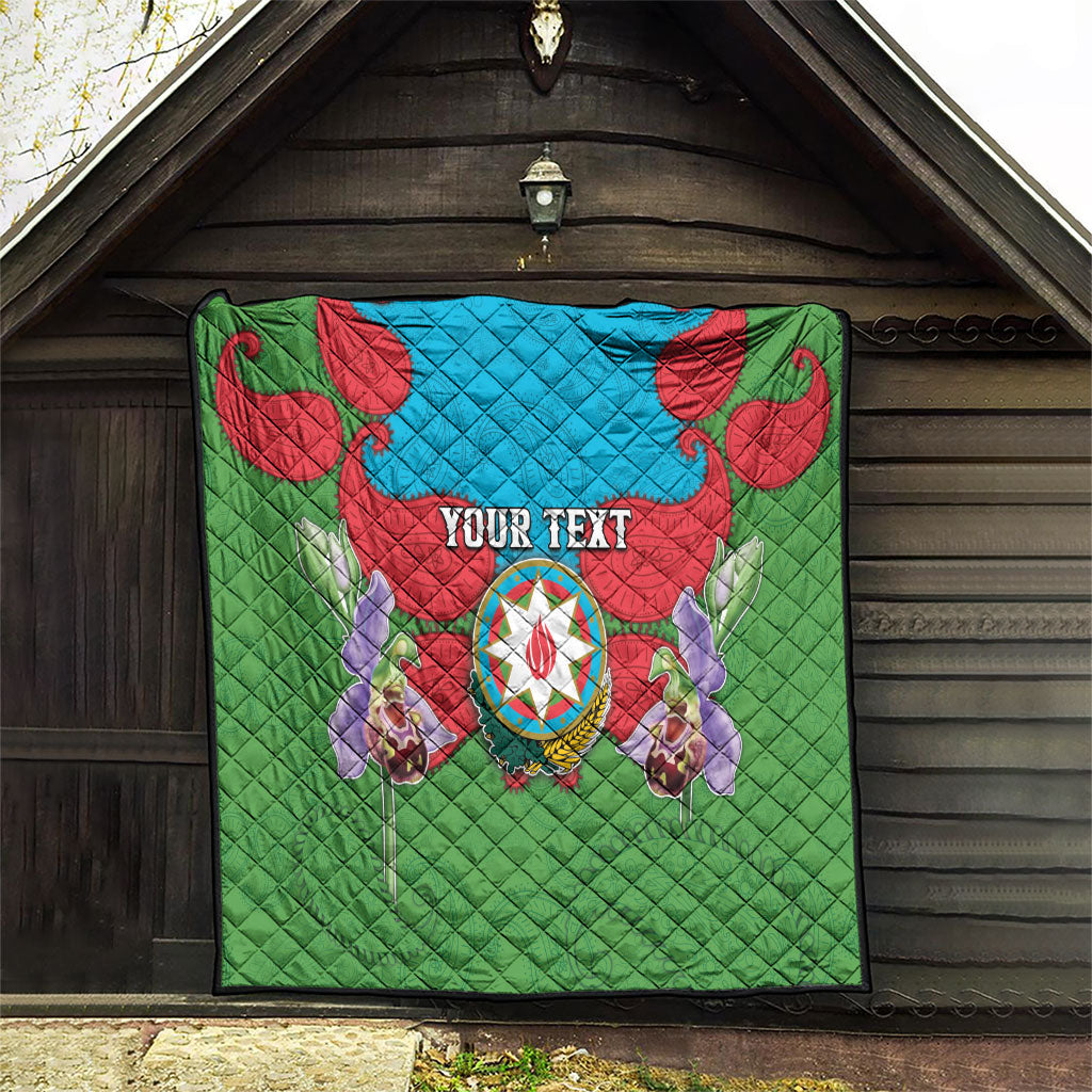 Personalized Azerbaijan Quilt Khari Bulbul Buta Pattern Emblem Flame