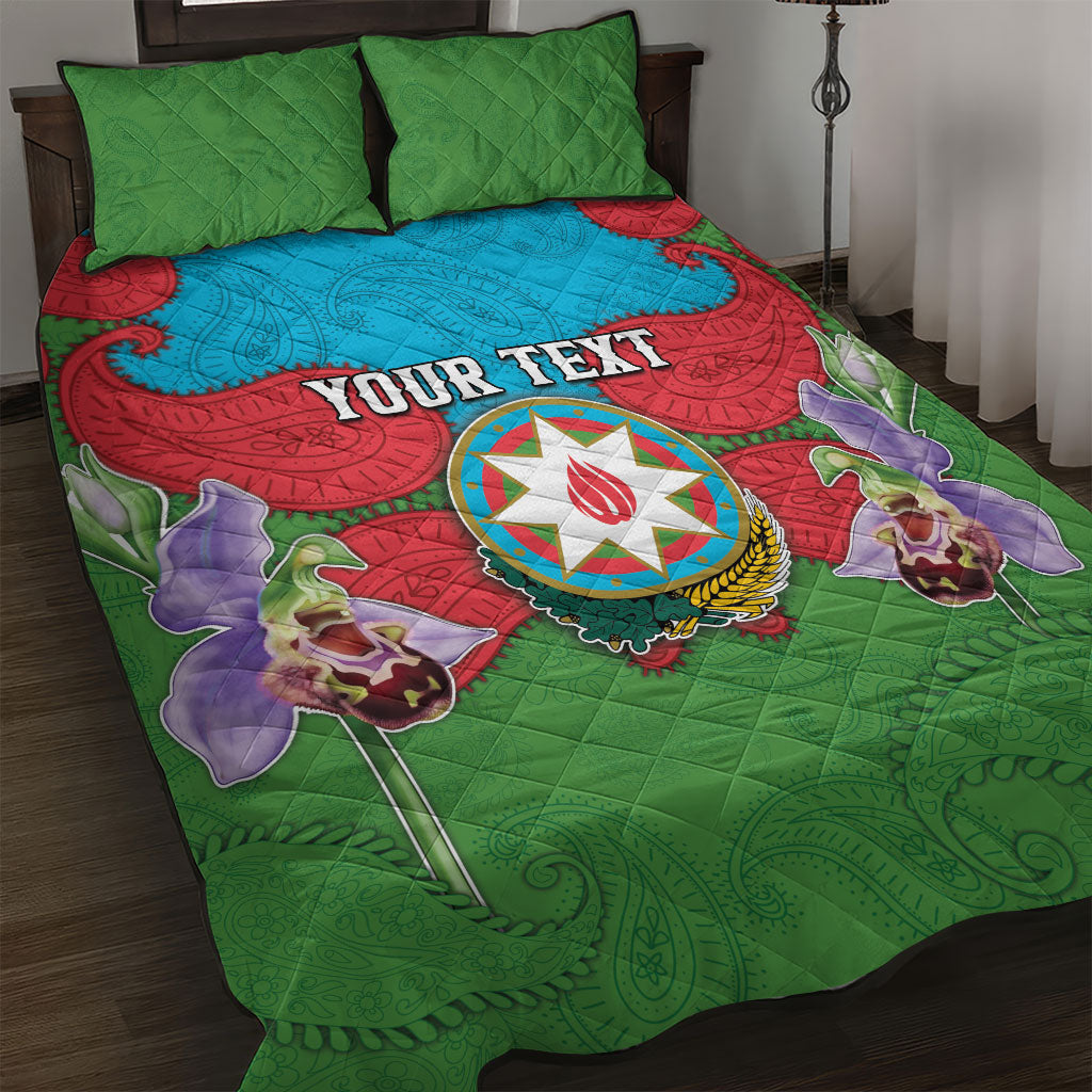 Personalized Azerbaijan Quilt Bed Set Khari Bulbul Buta Pattern Emblem Flame
