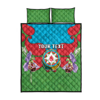 Personalized Azerbaijan Quilt Bed Set Khari Bulbul Buta Pattern Emblem Flame