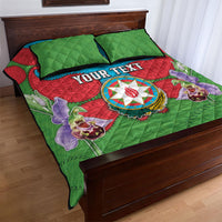 Personalized Azerbaijan Quilt Bed Set Khari Bulbul Buta Pattern Emblem Flame