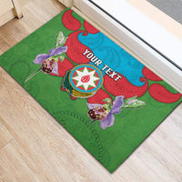 Personalized Azerbaijan Rubber Doormat Khari Bulbul Buta Pattern Emblem Flame