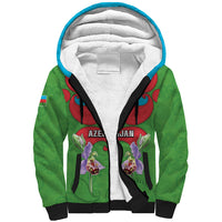 Personalized Azerbaijan Sherpa Hoodie Khari Bulbul Buta Pattern Emblem Flame
