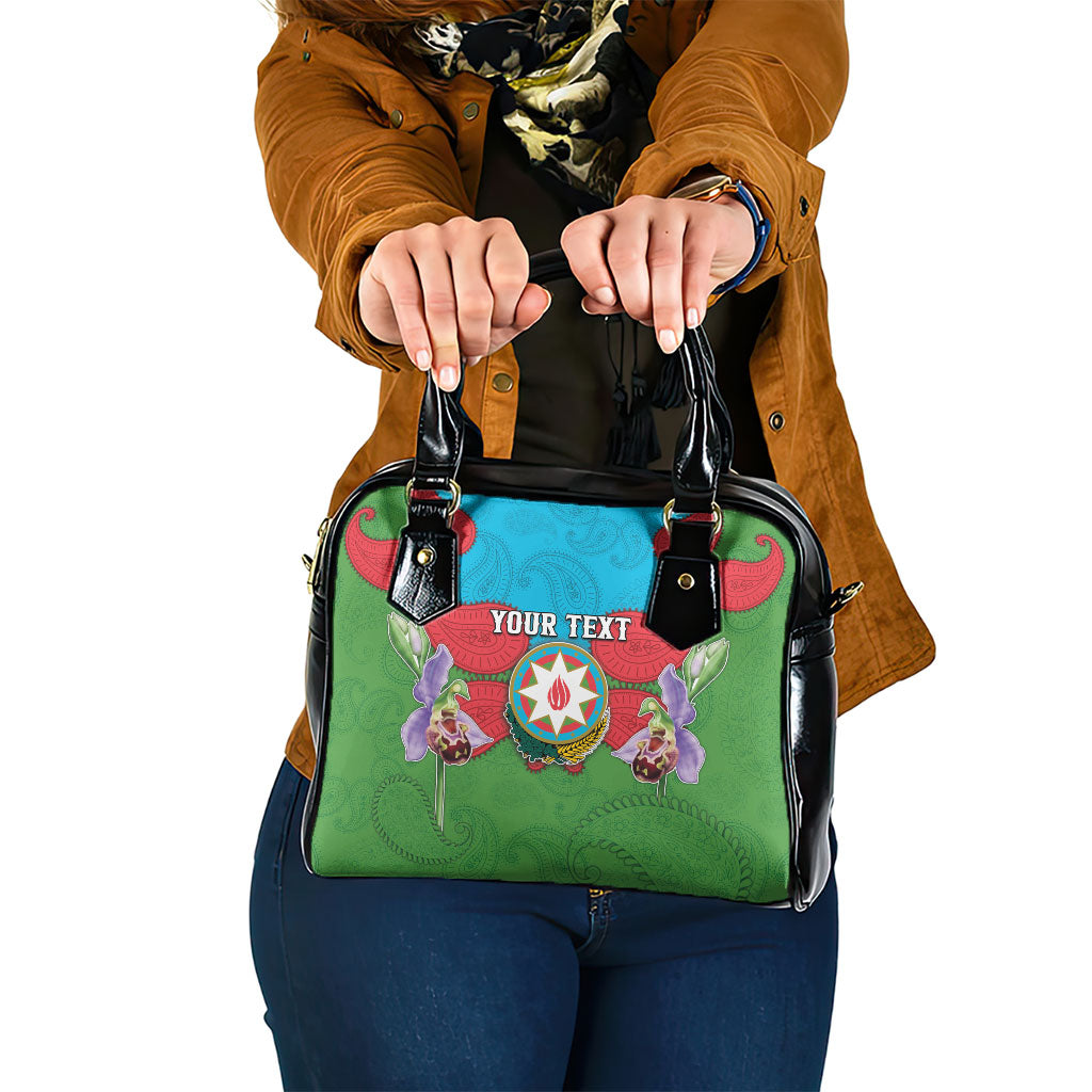 Personalized Azerbaijan Shoulder Handbag Khari Bulbul Buta Pattern Emblem Flame