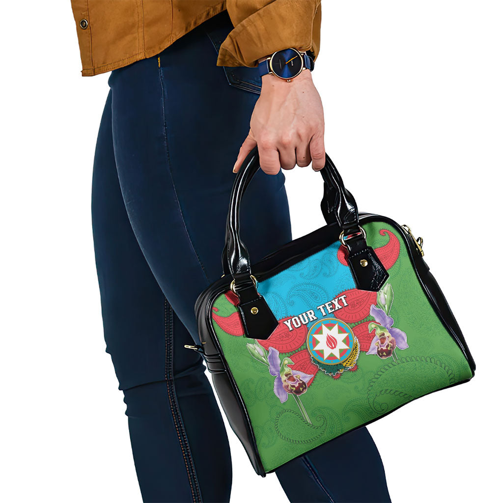 Personalized Azerbaijan Shoulder Handbag Khari Bulbul Buta Pattern Emblem Flame