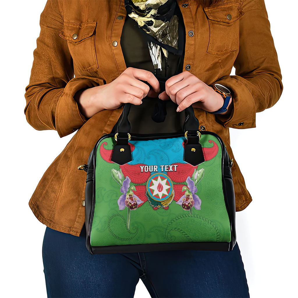 Personalized Azerbaijan Shoulder Handbag Khari Bulbul Buta Pattern Emblem Flame