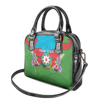 Personalized Azerbaijan Shoulder Handbag Khari Bulbul Buta Pattern Emblem Flame