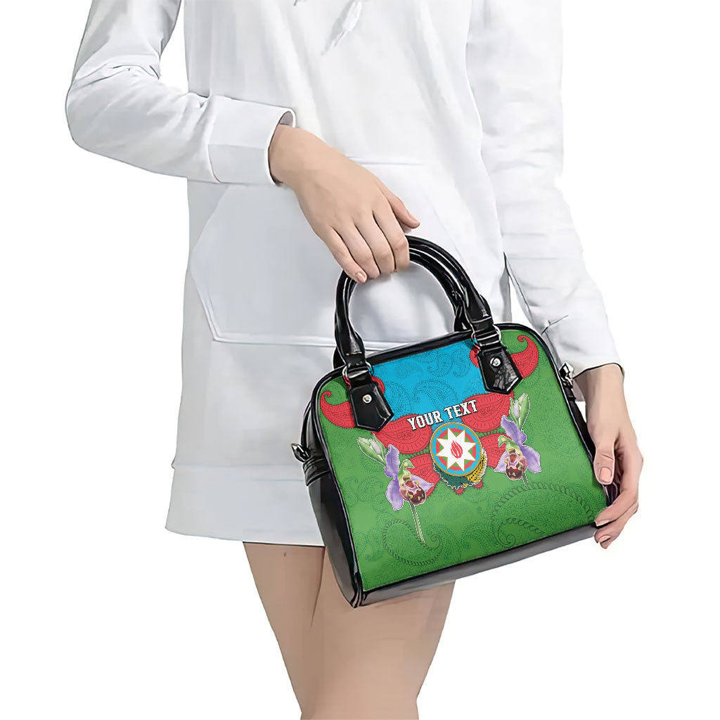 Personalized Azerbaijan Shoulder Handbag Khari Bulbul Buta Pattern Emblem Flame