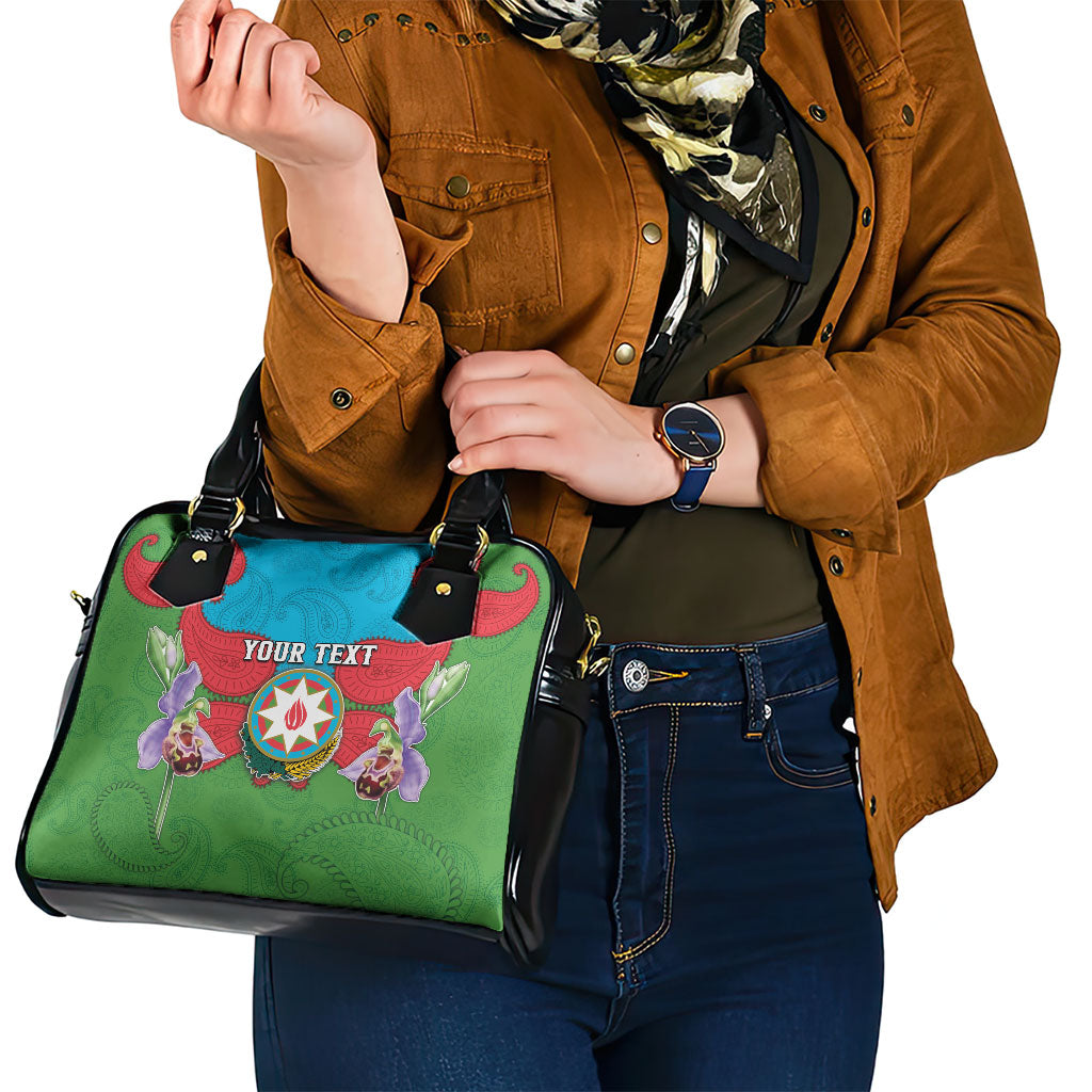 Personalized Azerbaijan Shoulder Handbag Khari Bulbul Buta Pattern Emblem Flame