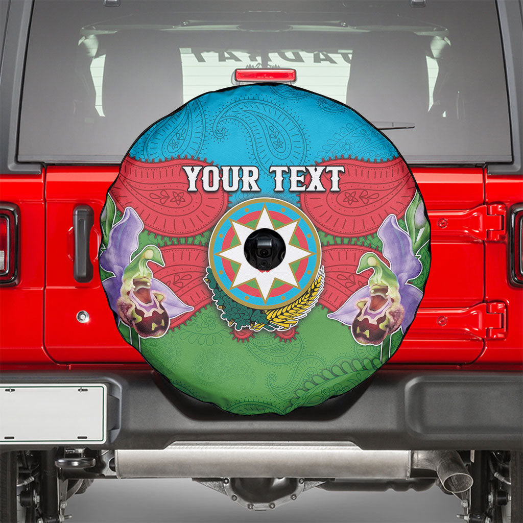 Personalized Azerbaijan Spare Tire Cover Khari Bulbul Buta Pattern Emblem Flame
