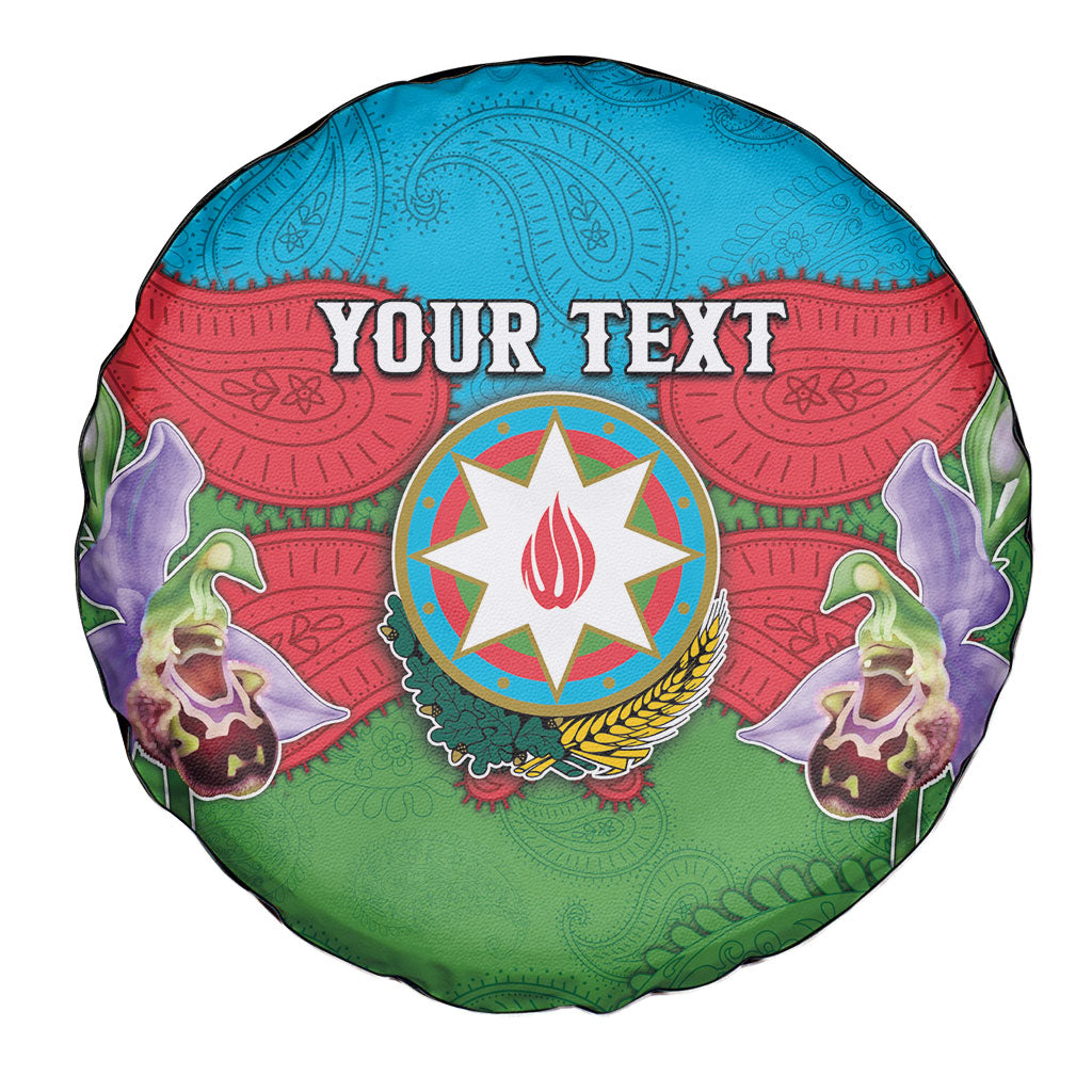 Personalized Azerbaijan Spare Tire Cover Khari Bulbul Buta Pattern Emblem Flame