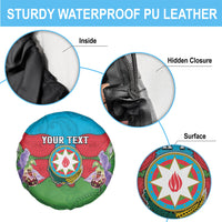Personalized Azerbaijan Spare Tire Cover Khari Bulbul Buta Pattern Emblem Flame