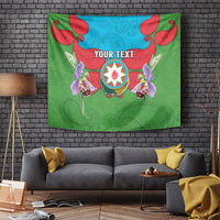 Personalized Azerbaijan Tapestry Khari Bulbul Buta Pattern Emblem Flame