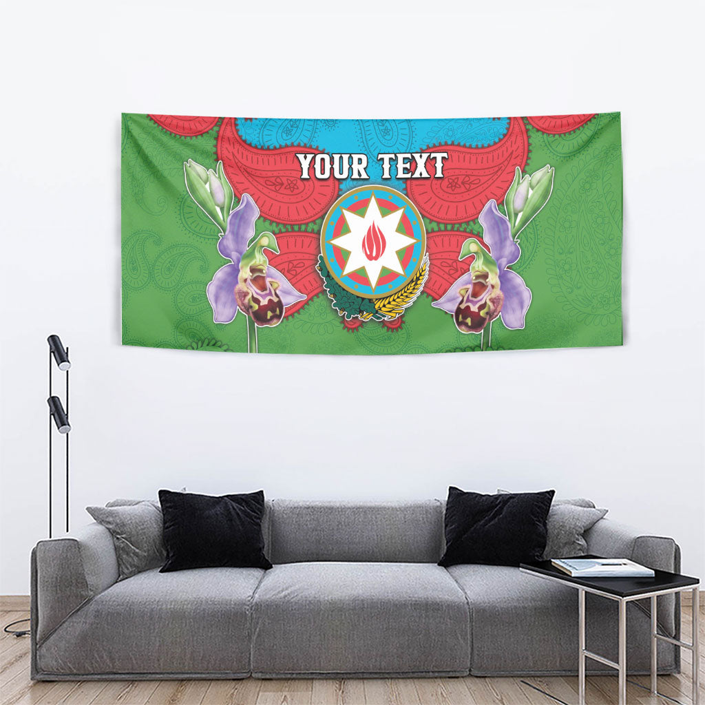 Personalized Azerbaijan Tapestry Khari Bulbul Buta Pattern Emblem Flame