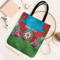 Personalized Azerbaijan Tote Bag Khari Bulbul Buta Pattern Emblem Flame